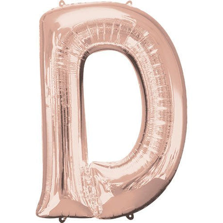 Foil Balloon Letter D Rose Gold