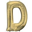 Foil Letter D Balloon White Gold