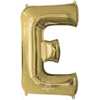 Foil Balloon Letter E White Gold