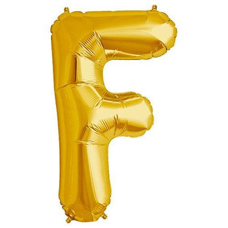 Foil Balloon Letter F Gold 34 Inch