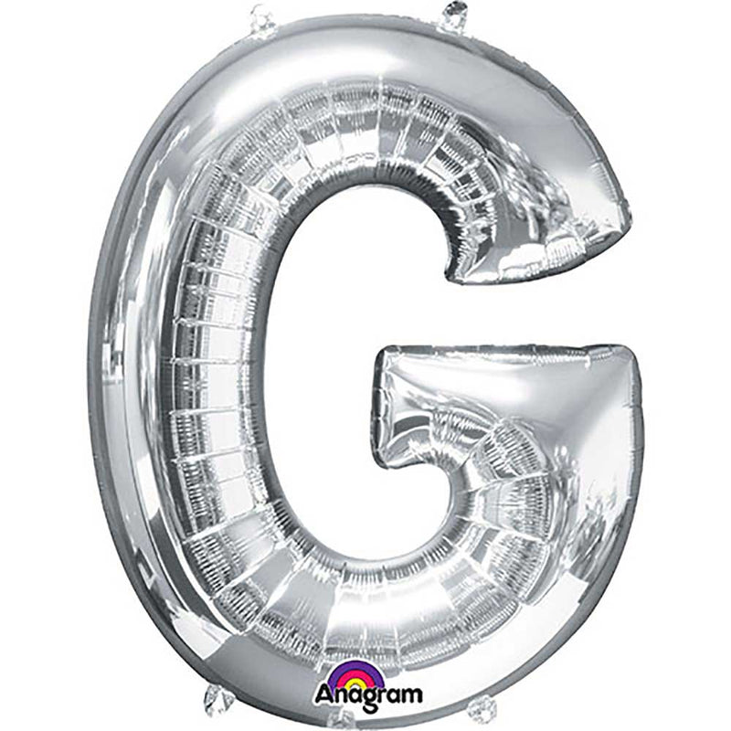 Foil Letter G Balloon Silver 34 Inch