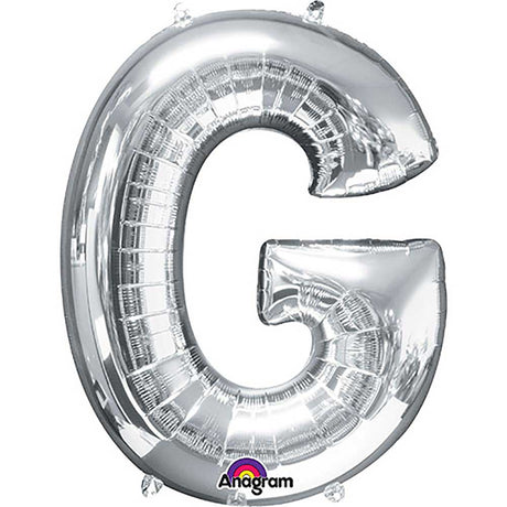 Foil Letter G Balloon Silver 34 Inch