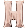 Foil Letter H Balloon Rose Gold