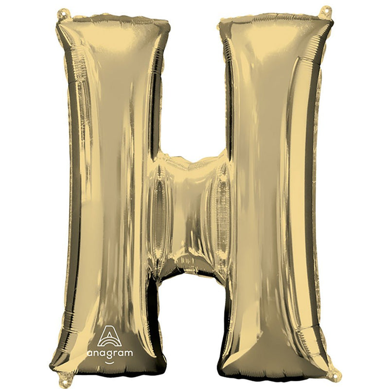 Foil Balloon Letter H White Gold