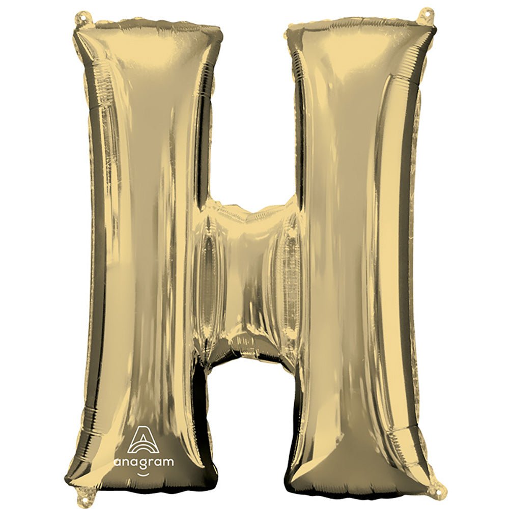 Foil Balloon Letter H White Gold