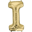 Foil Balloon Letter I White Gold
