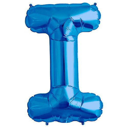 Foil Balloon Letter I Blue 34 Inch