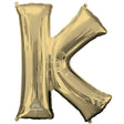 Foil Balloon Letter K White Gold
