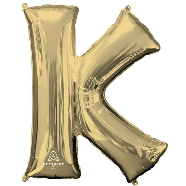 Foil Balloon Letter K White Gold