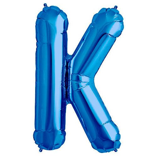 Foil Balloon Letter K Blue 34 Inch