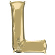 Foil Balloon Letter L White Gold