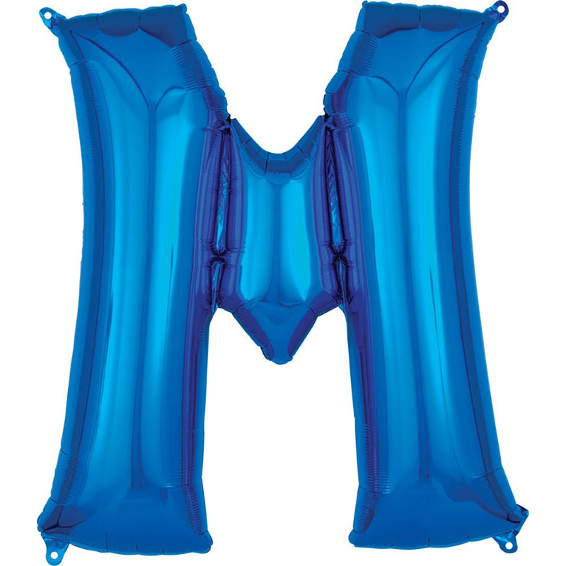 Foil Balloon Letter M Blue 34 Inch