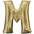 Foil Balloon Letter M White Gold