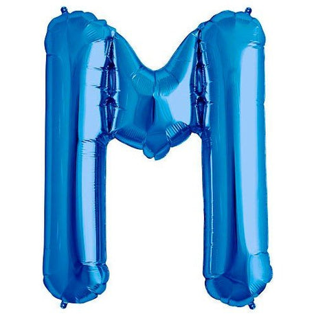 Foil Balloon Letter M Blue 34 Inch