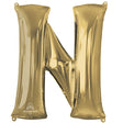 Foil Balloon Letter N White Gold
