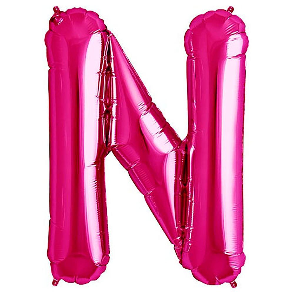 Foil Letter N Balloon - Magenta