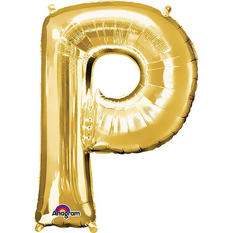 Gold Foil Letter P Balloon