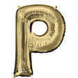 Foil Balloon Letter P White Gold