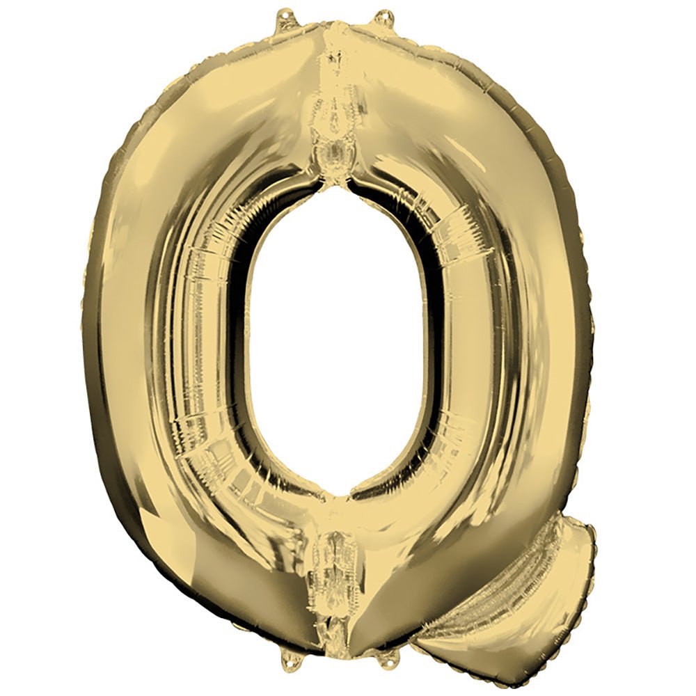 Foil Balloon Letter Q White Gold