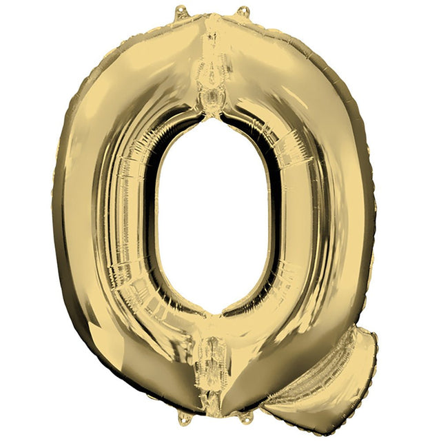 Foil Balloon Letter Q White Gold