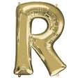 Foil Balloon Letter R White Gold