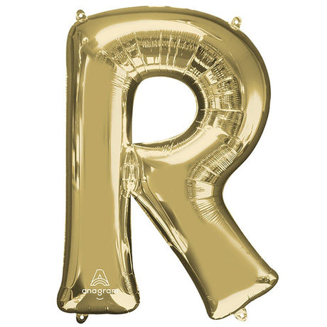 Foil Balloon Letter R White Gold