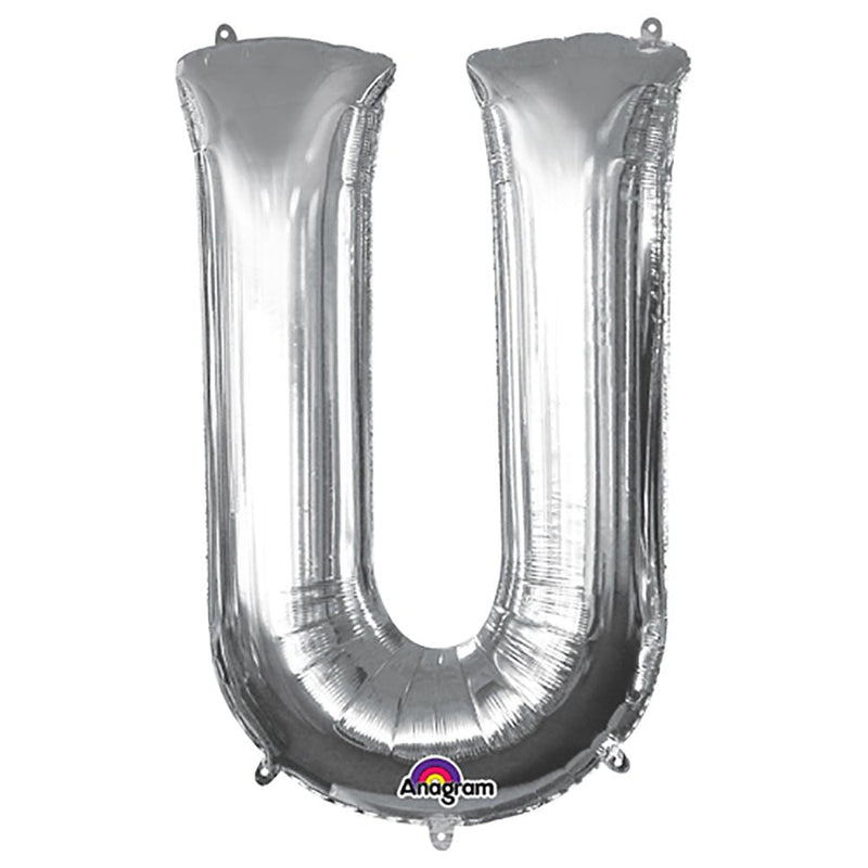 Letter U Silver Foil Balloon