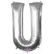 Letter U Silver Foil Balloon