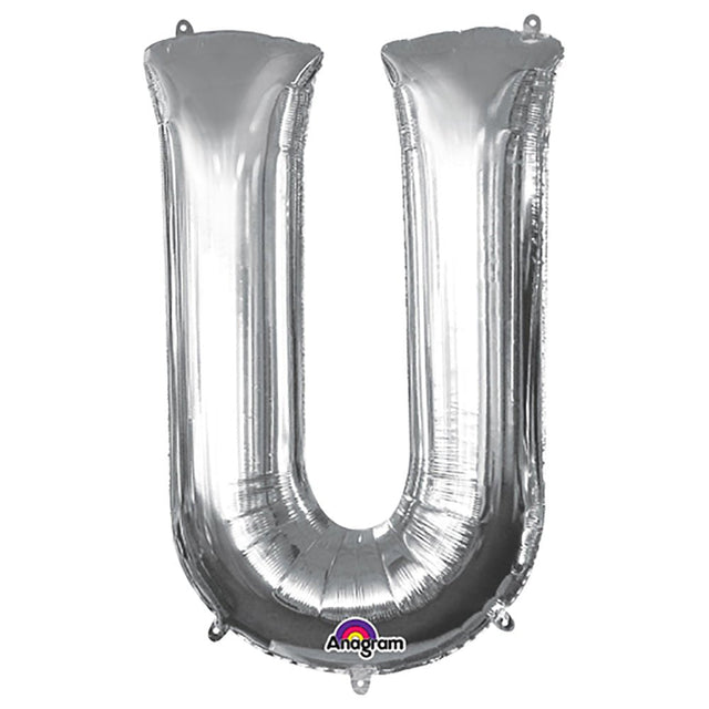Letter U Silver Foil Balloon