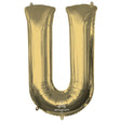 Foil Balloon Letter U White Gold