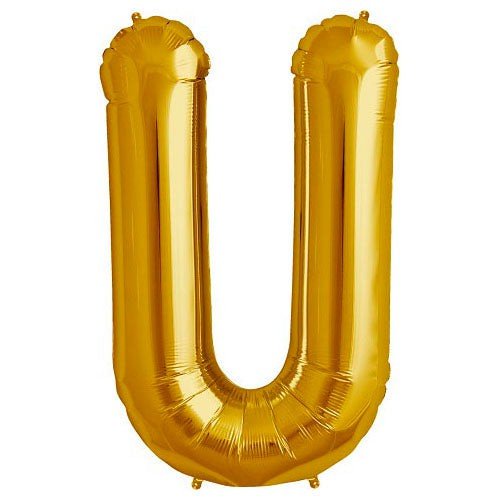 Foil Balloon Letter U Gold 34 Inch
