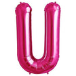 Foil Balloon Letter U Magenta 34 Inch