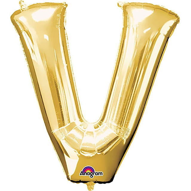 Foil Balloon Letter V Gold