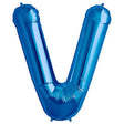 Foil Letter V Balloon Blue 34 Inch