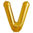 Foil Balloon Letter V Gold 34 Inch