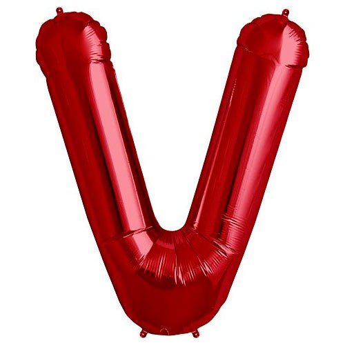 Foil Balloon Letter V - Red 34 Inch