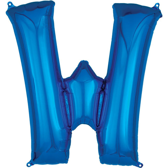 Blue Foil Letter W Balloon