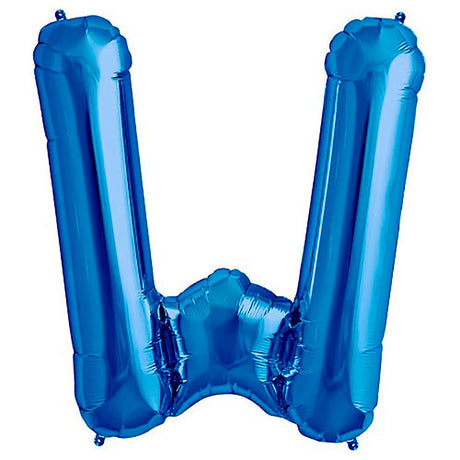 Foil Balloon Letter W Blue 34 Inch