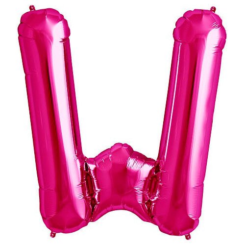Foil Balloon Letter W Magenta