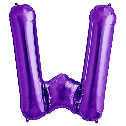 Foil Balloon Letter W Purple