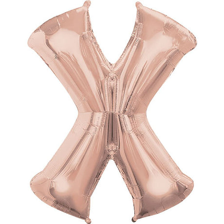 Foil Balloon Letter X Rose Gold 34 Inch