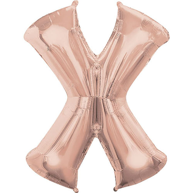 Foil Balloon Letter X Rose Gold 34 Inch