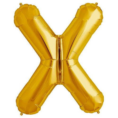 Foil Balloon Letter X Gold 34 Inch