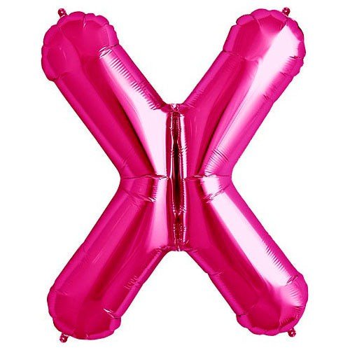 Foil Balloon Letter X Magenta 34 Inch