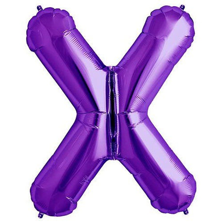 Foil Balloon Letter X Purple
