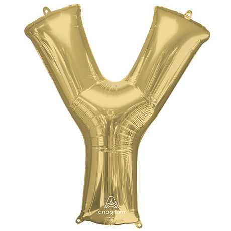 Foil Balloon Letter Y White Gold
