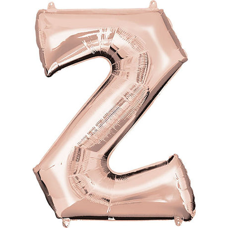 Foil Letter Z Balloon 34 Inch Rose Gold