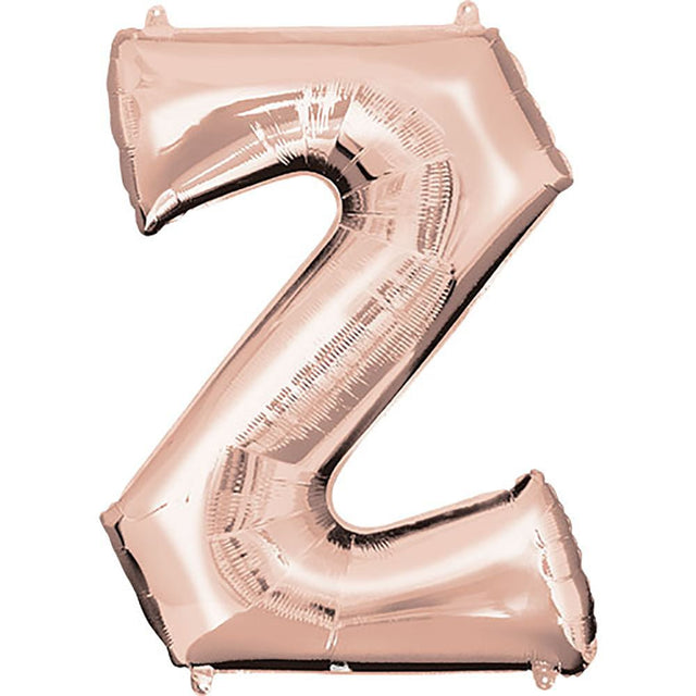 Foil Letter Z Balloon 34 Inch Rose Gold