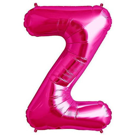 Foil Letter Z Balloon Magenta 34 Inch