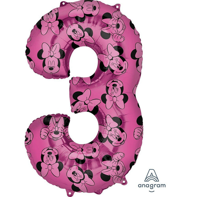 Minnie Mouse Foil Number 3 Balloon